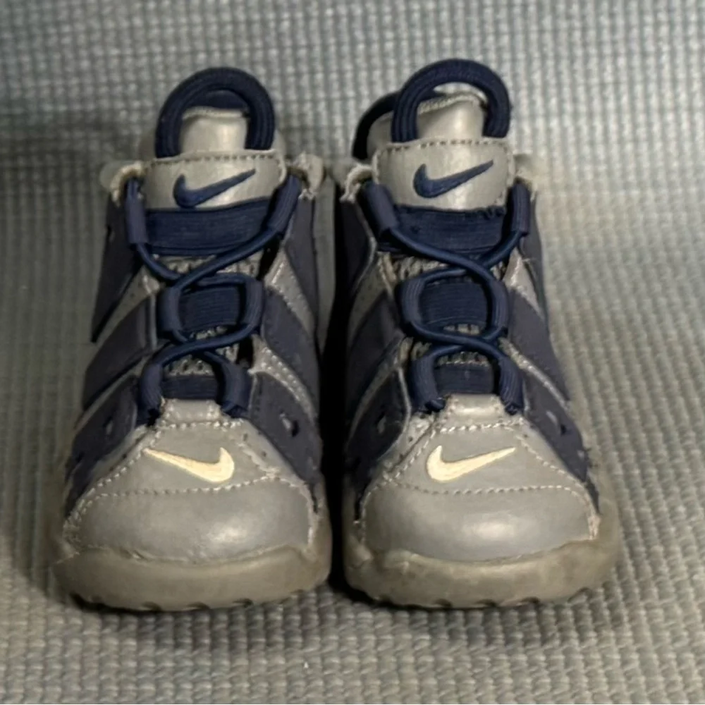 Nike‎ Air More Uptempo Cool Grey Midnight Navy (TD) Shoes DM3319-009 Size 5C